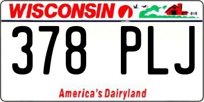 WI license plate 378PLJ