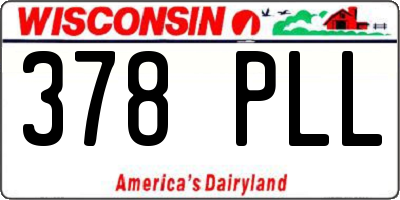 WI license plate 378PLL