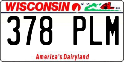 WI license plate 378PLM