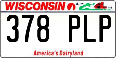 WI license plate 378PLP