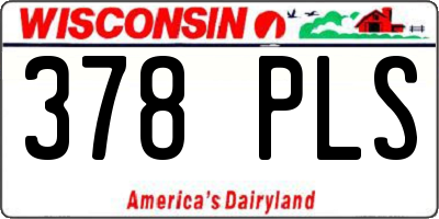 WI license plate 378PLS
