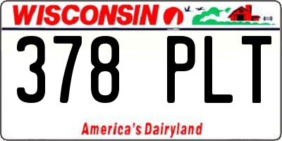 WI license plate 378PLT
