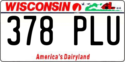 WI license plate 378PLU