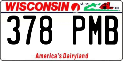 WI license plate 378PMB