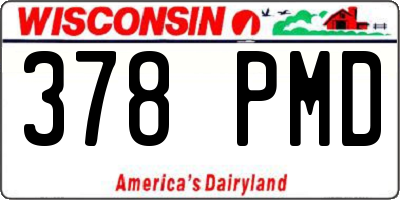 WI license plate 378PMD
