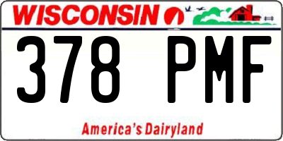 WI license plate 378PMF