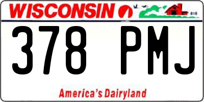 WI license plate 378PMJ