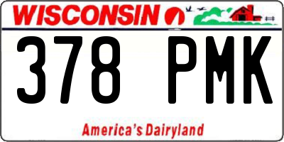 WI license plate 378PMK