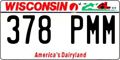 WI license plate 378PMM