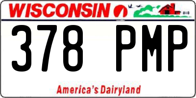 WI license plate 378PMP