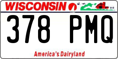 WI license plate 378PMQ