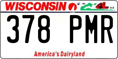 WI license plate 378PMR