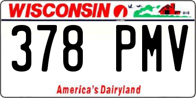 WI license plate 378PMV