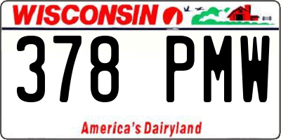 WI license plate 378PMW