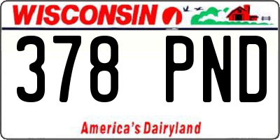 WI license plate 378PND