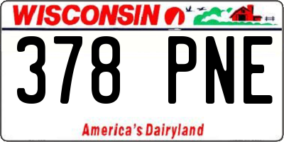 WI license plate 378PNE