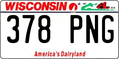 WI license plate 378PNG