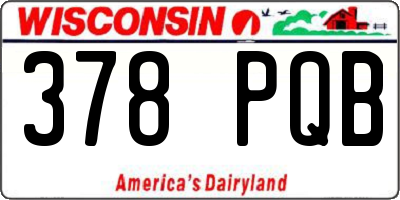 WI license plate 378PQB