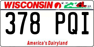WI license plate 378PQI