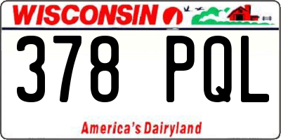 WI license plate 378PQL