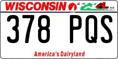 WI license plate 378PQS