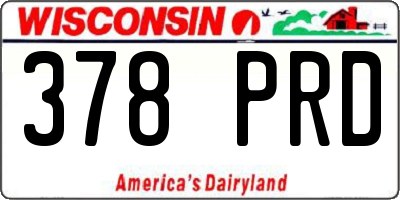 WI license plate 378PRD