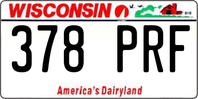 WI license plate 378PRF