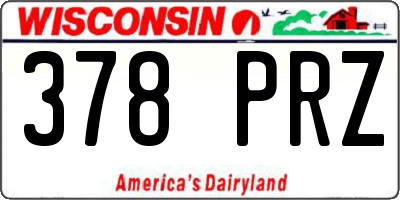 WI license plate 378PRZ