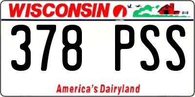WI license plate 378PSS
