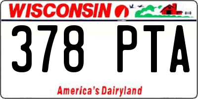 WI license plate 378PTA