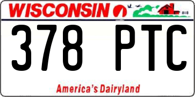 WI license plate 378PTC