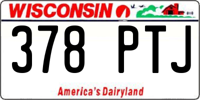 WI license plate 378PTJ
