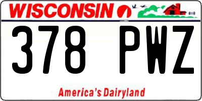 WI license plate 378PWZ