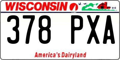WI license plate 378PXA