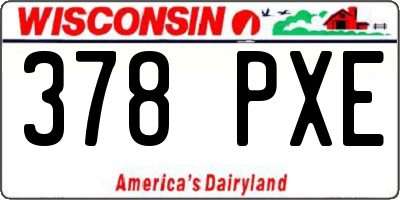 WI license plate 378PXE