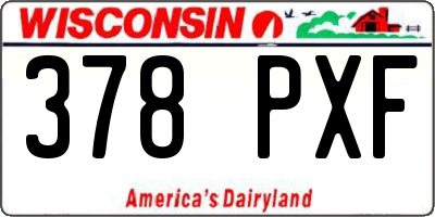 WI license plate 378PXF