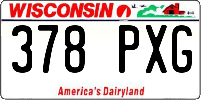 WI license plate 378PXG