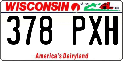 WI license plate 378PXH