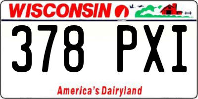 WI license plate 378PXI