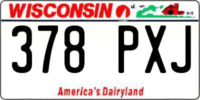 WI license plate 378PXJ