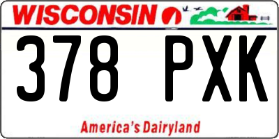 WI license plate 378PXK