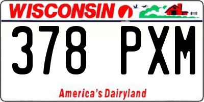 WI license plate 378PXM