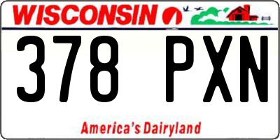 WI license plate 378PXN