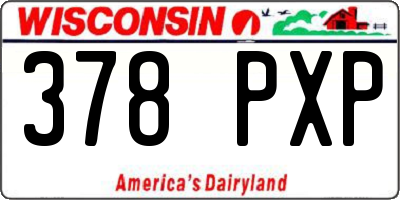 WI license plate 378PXP