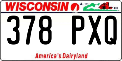 WI license plate 378PXQ