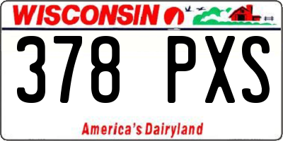 WI license plate 378PXS