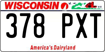 WI license plate 378PXT
