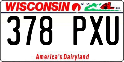 WI license plate 378PXU