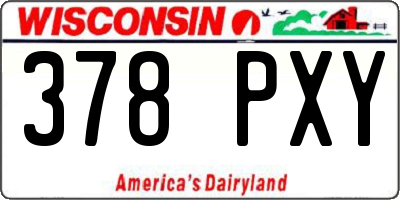 WI license plate 378PXY