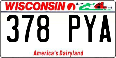 WI license plate 378PYA